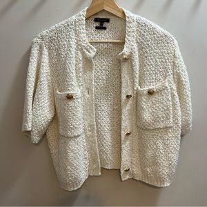 Massimo Dutti Knit Top Gold Buttons